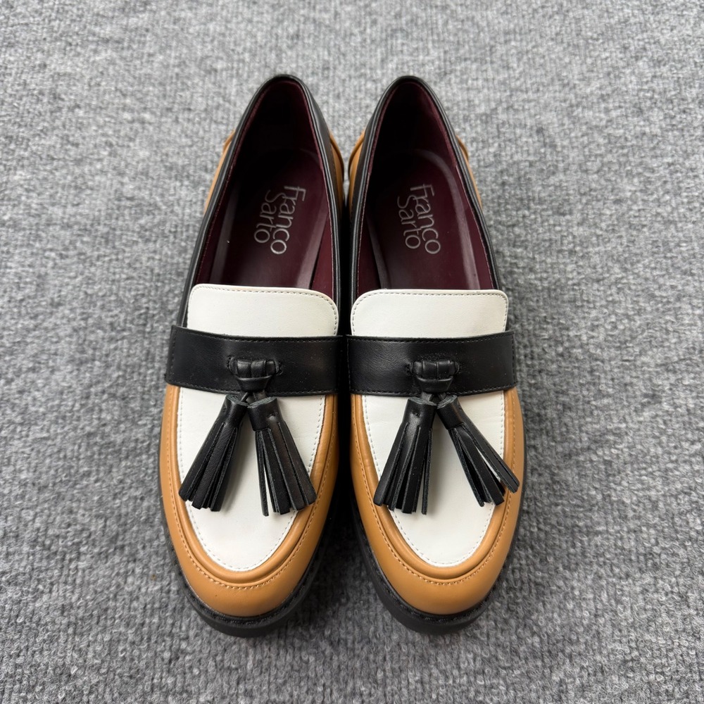 Franco Sarto Carolynn Tassel Loafers Womens 6M Tri-Color Block Platform Lug Sole - Picture 3 of 10